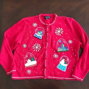 Ugly Christmas Sweater with Snow Globes